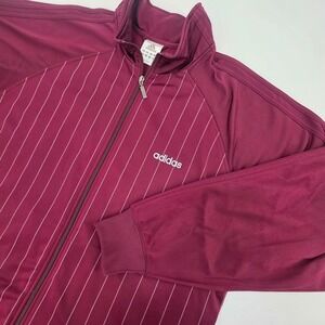 VINTAGE Y2K ADIDAS TRACK JACKET MENS LARGE PINSTRIPE MAROON RARE 3 STRIPES ZIP